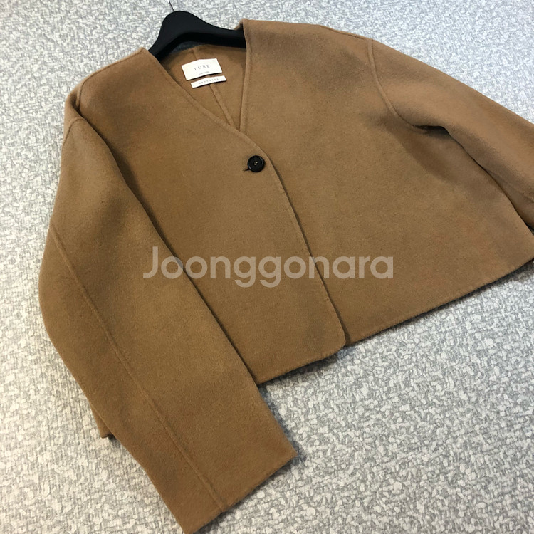 핸드메이드 노카라 브이넥 숏 코트 국산 고퀄 LURE 하객룩 출근룩--3