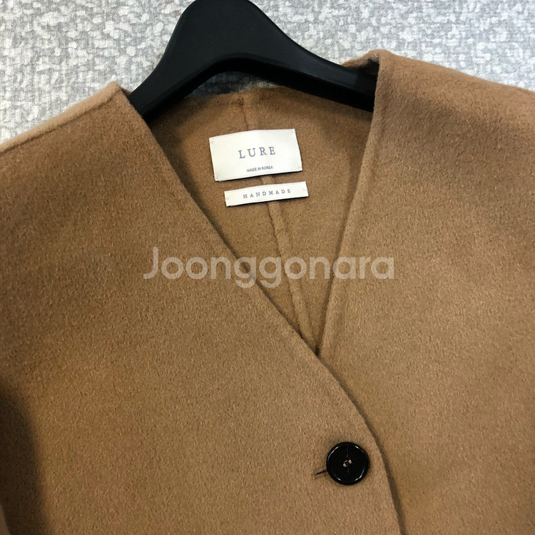 핸드메이드 노카라 브이넥 숏 코트 국산 고퀄 LURE 하객룩 출근룩--4
