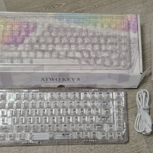 atwo key5 투명 유선 키보드 백축