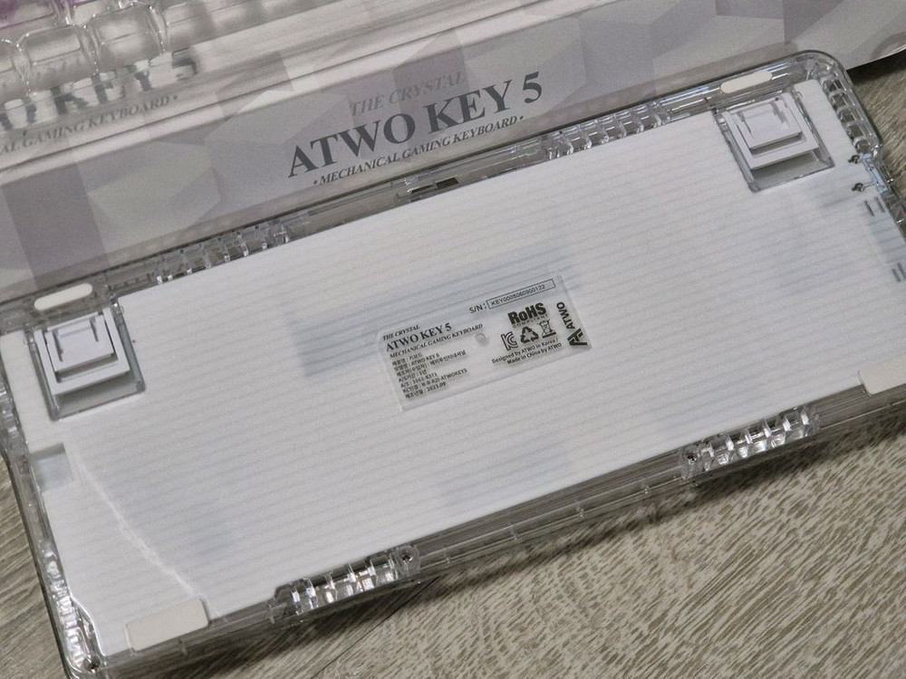 atwo key5 투명 유선 키보드 백축--2