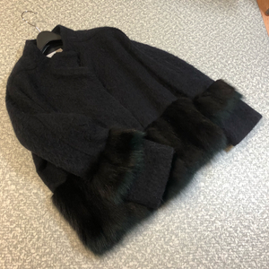 SJSJ 한섬 폭스퍼 알파카 울 모헤어 숏 코트 올드머니룩 모피