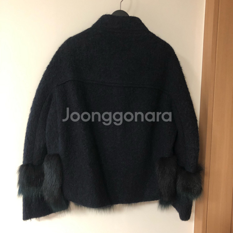 SJSJ 한섬 폭스퍼 알파카 울 모헤어 숏 코트 올드머니룩 모피--5