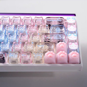 타오바오 투명 고양이 pc 키캡 65퍼 이하 배열 전용 mao moa