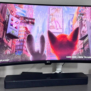 벤큐 32인치 커브드 144hz QHD + 카멜 모니터암 이미지