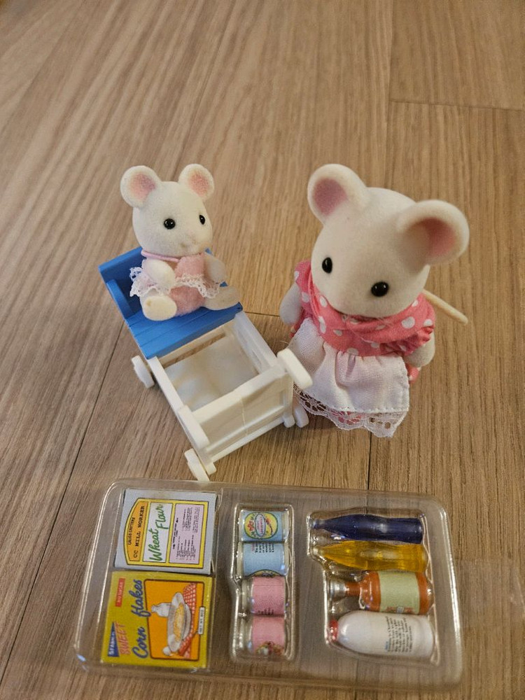 실바니안 흰쥐모녀 쇼핑카트--1