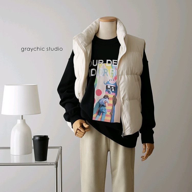 프린팅 루즈핏 맨투맨, 오버핏 감성티 데일리룩ㅡ무배--6