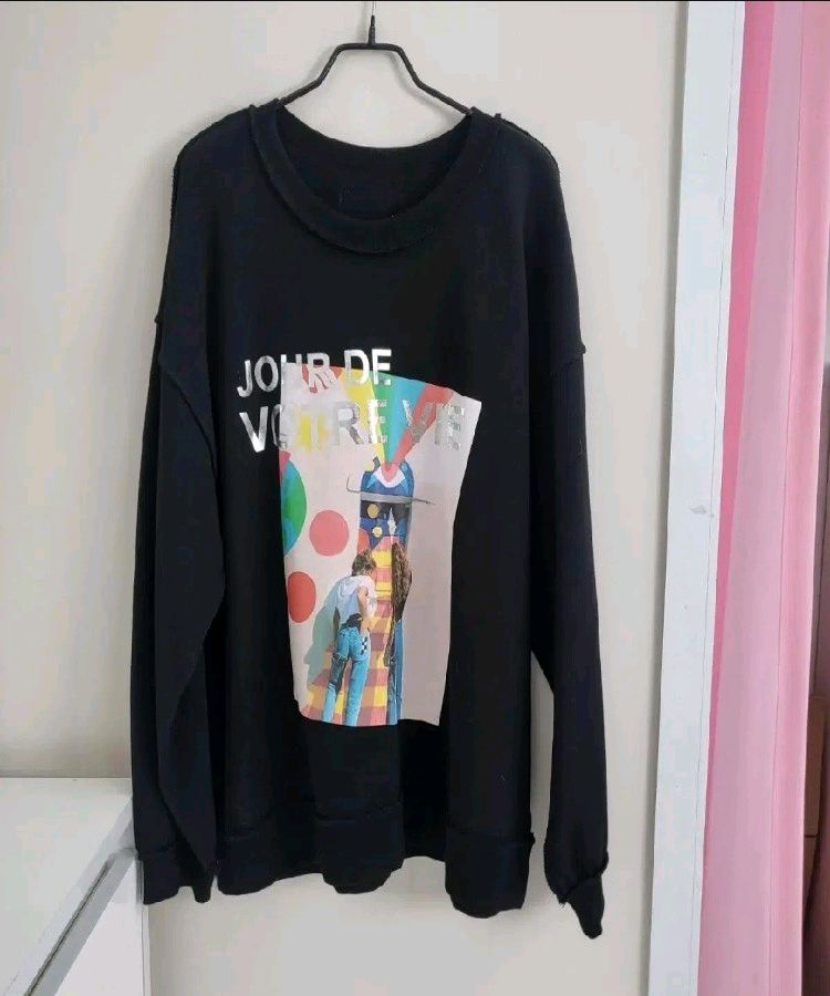 프린팅 루즈핏 맨투맨, 오버핏 감성티 데일리룩ㅡ무배--7