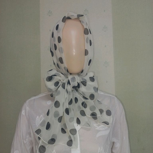 쉬폰머플러,땡땡이스카프,롱스카프,헤어밴드