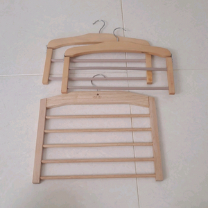 원목 2단 5단 바지걸이 나무 옷걸이 3개 일괄
