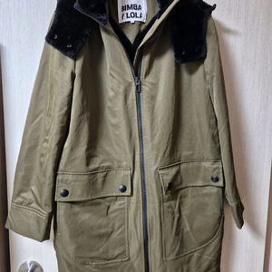 빔바이롤라 카키 야상 점퍼 퍼 후드 s 누빔코트