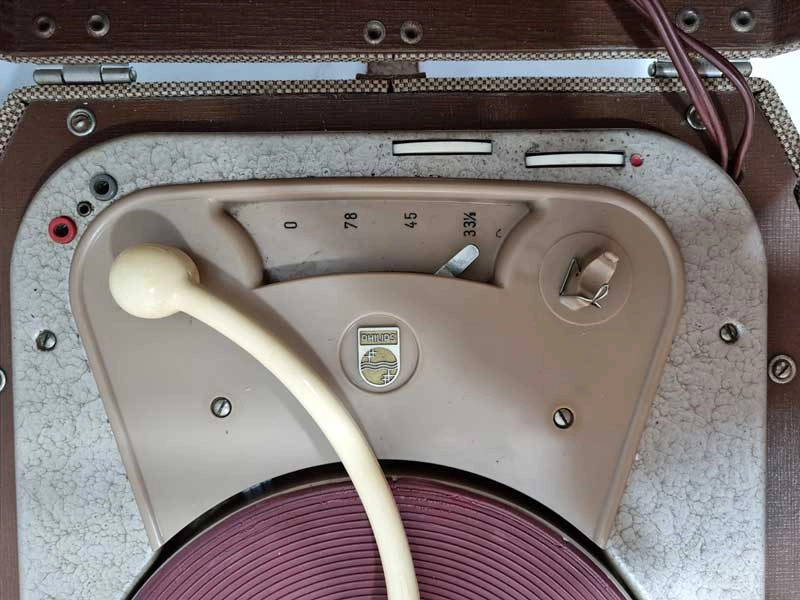 빈티지 가죽케이스 PHILIPS AG2113 진공관 포터블 전축 이미지