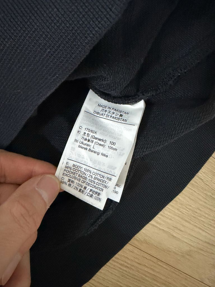 나이키 스우시 하프 집 플리스 후드 블랙 셋업 상의L 하의S--3