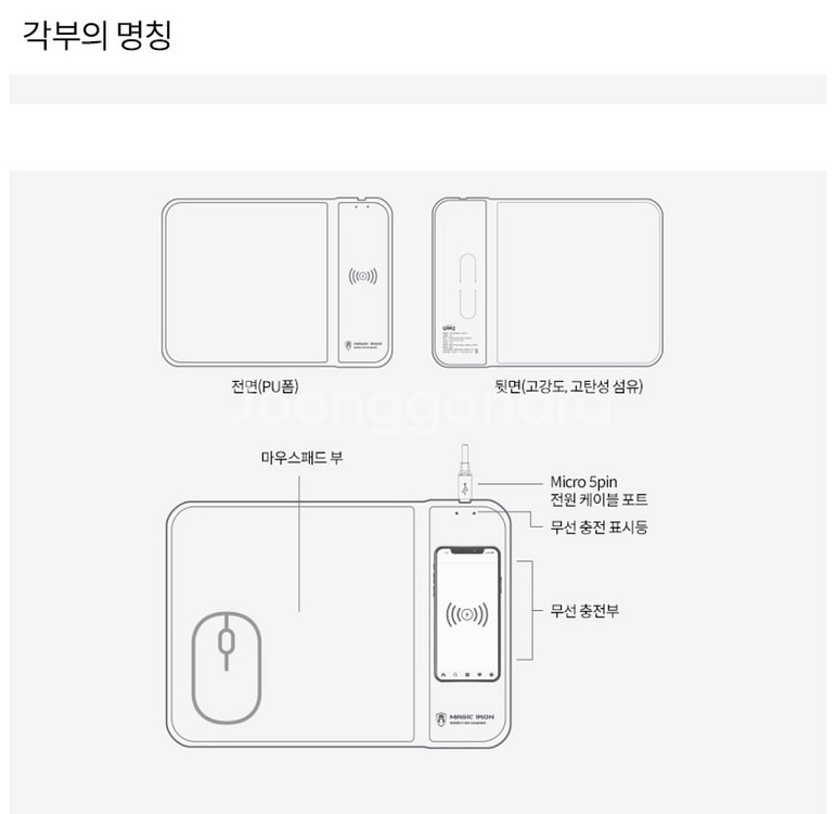 [새제품] UM2 고속 무선충전 마우스 패드 WPS10--4