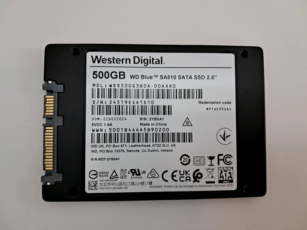 WD Blue SA510 SATA SSD 500GB 이미지
