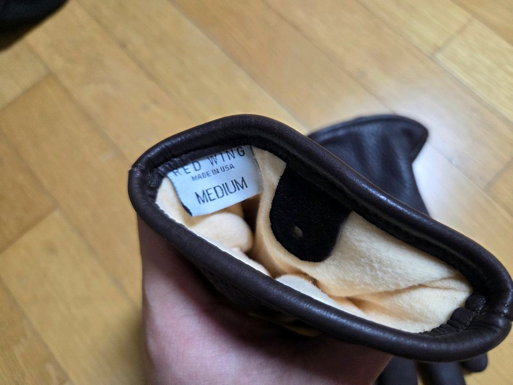 레드윙 사슴가죽 장갑 M 브라운--3