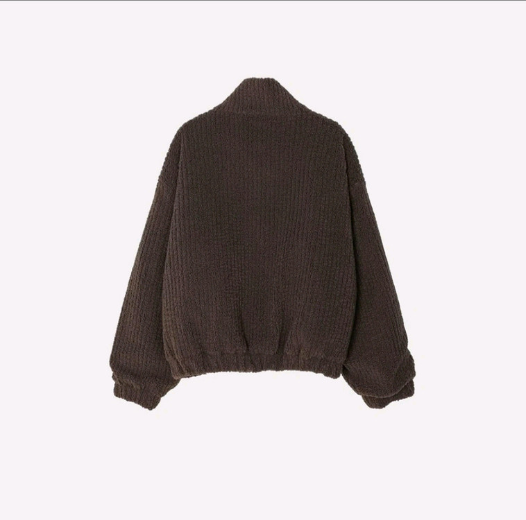 브라운 부클 후리스 패딩--5