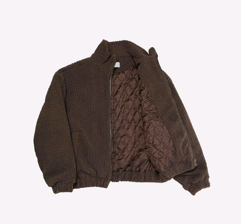 브라운 부클 후리스 패딩--6