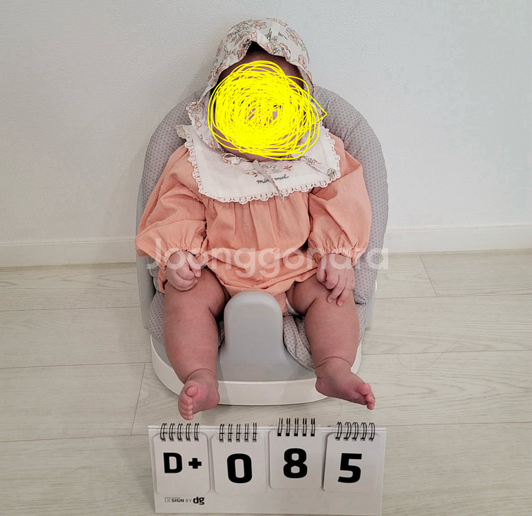 밍크뮤 바디수트 12m(80사이즈) 모자세트--5