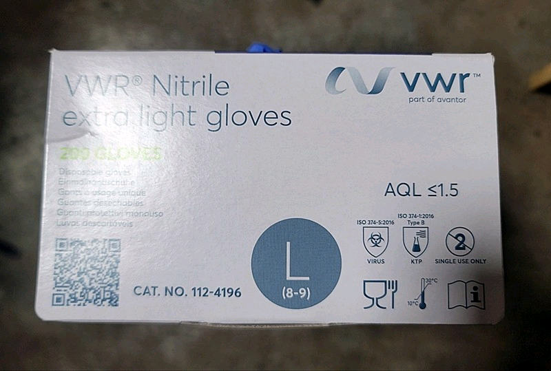 니트릴 장갑(작업용 고무장갑) 사이즈 라지 , 200매 1박스 택포 15000원에 팝니다--2