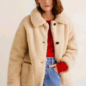 망고 MANGO 시어링 무스탕 자켓 뽀글이 퍼자켓 S