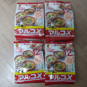 마루코메 미소된장 즉석미소 잇큐상 겐엔 12식 4봉 미소 된장국 미개봉 새제품