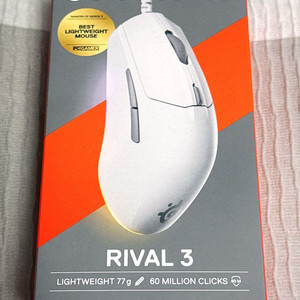 (미개봉) 정발 스틸시리즈 Rival 3 Gen 2 유선 게이밍 마우스(화이트)