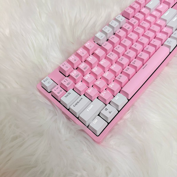 [당일출발]앱코 K611베이비핑크 기계식 클릭축 게이밍키보드 이미지
