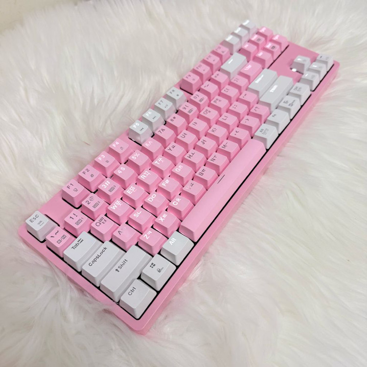 [당일출발]앱코 K611베이비핑크 기계식 클릭축 게이밍키보드 이미지