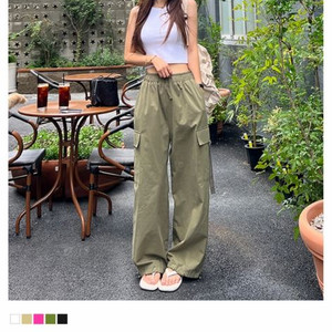 새상품//마리마켓 여름 카고 팬츠 베이지