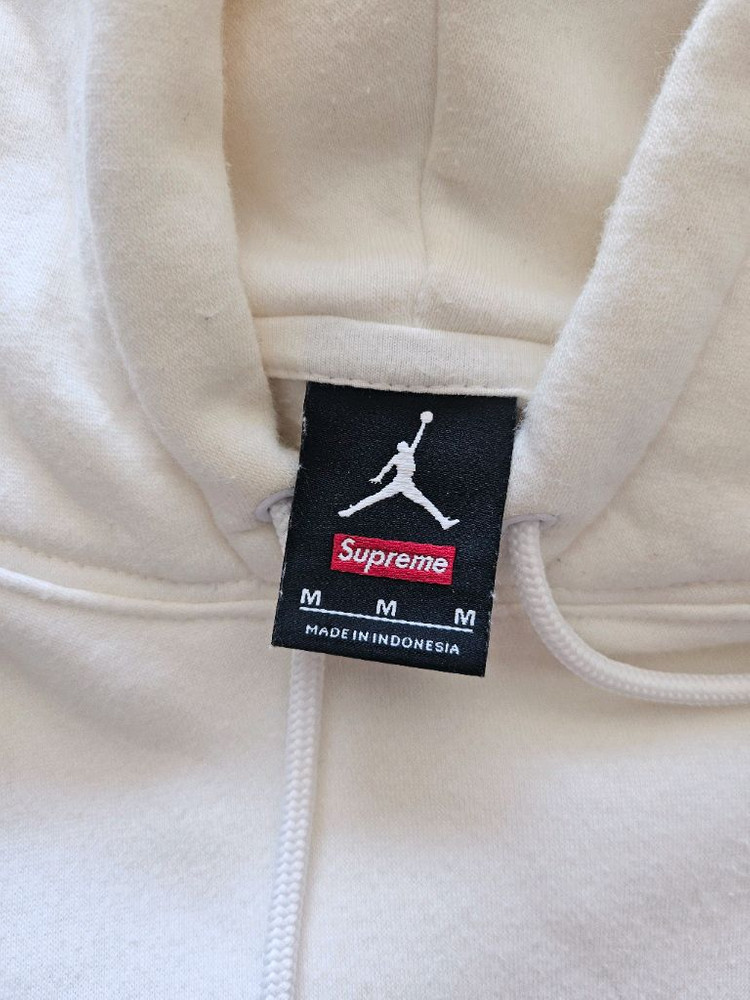 슈프림 X 조던 콜라보 후드티 화이트--1