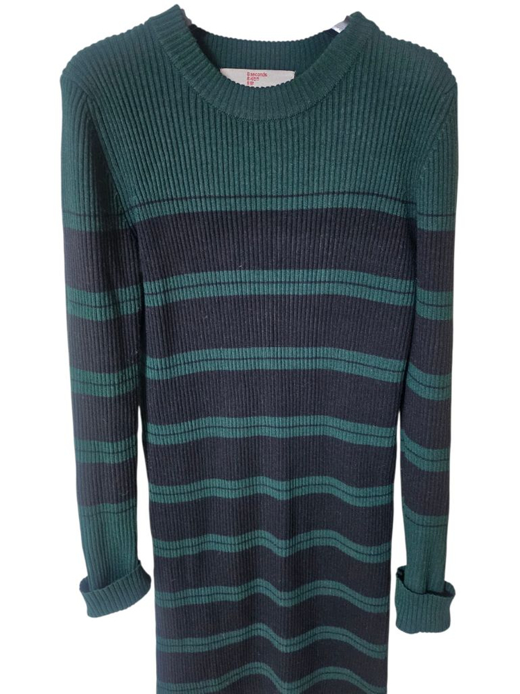 에잇세컨즈 다크그린 스트라이프 니트 원피스 S 85사이즈--3