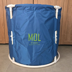 MDL 올지 원터치 접이식욕조 반신욕조 원형 4종 세트(블루)