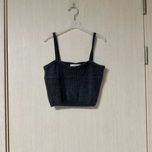 블랭크03 폭스 혼방 스파클 뷔스티에 차콜 이미지