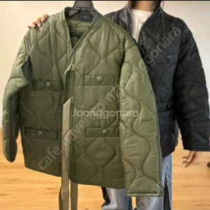 올라이츠) 리본 깔깔이 패딩 (카키) 새상품