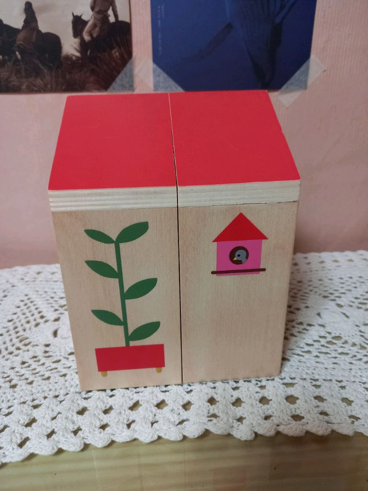 (택포)웅진 오브레인 곰돌이집/ 인형하우스/ 원목장식품 이미지