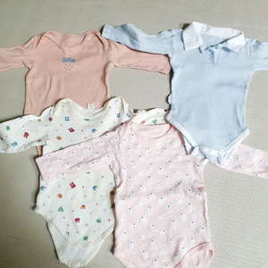 아기 긴팔 바디수트 4벌 일괄 이미지