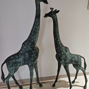 대형 청동 기린 조각상 한쌍(주물 조형물) 이미지