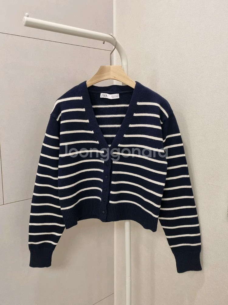 자라 스트라이프 니트가디건--1
