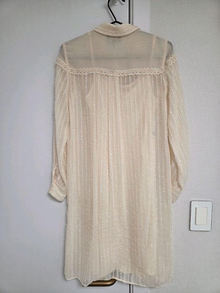 블랑쇼 레이스 셔츠 원피스--1