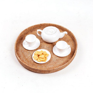 라탄 원형 대형 트레이 소쿠리 라탄바구니 새상품