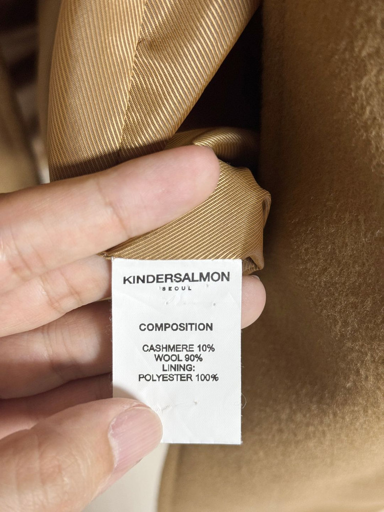 [FREE] 킨더살몬 캐시미어 싱글 코트 카멜 이미지