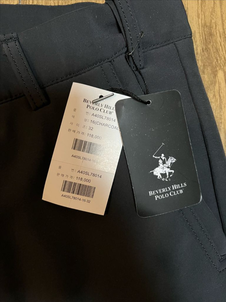 비버리힐스 폴로 클럽 남성 기모 바지 32 차콜--1