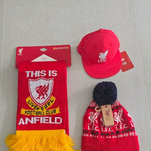 (미개봉 새상품)리버풀 fc 공식 오피셜 머플러 모자 3종 세트