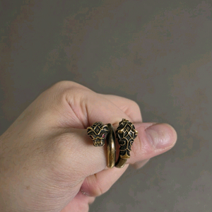 구찌 타이거 헤드 더블 링 19호