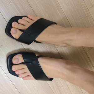 블랙 쪼리 샌들 슬리퍼 여성용