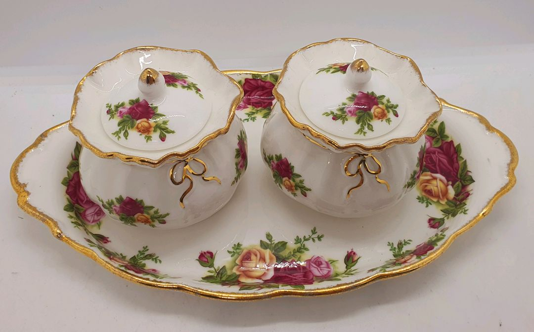 영국 로얄 알버트 황실장미 도로시박스&트레이(개당값--1