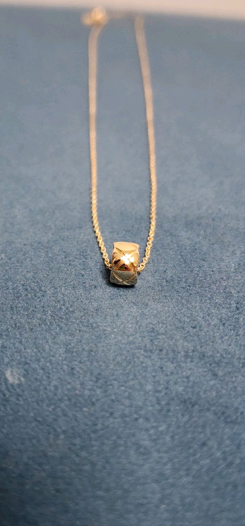 18k 옐로골드 색상 크러쉬 네크리스--1