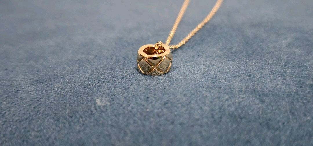 18k 옐로골드 색상 크러쉬 네크리스--2