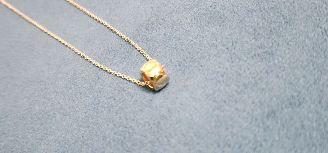 18k 옐로골드 색상 크러쉬 네크리스--3