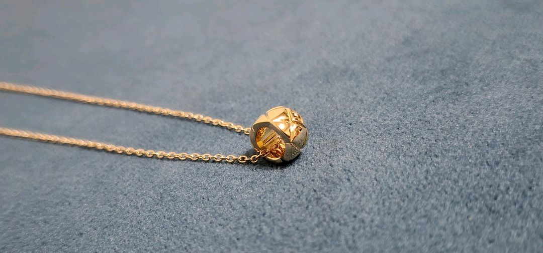 18k 옐로골드 색상 크러쉬 네크리스--4